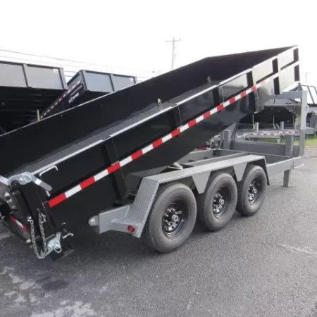 BWise 7 x 18 Gooseneck Tri-Axle Dump Trailer Hydraulic Jacks - Image 6