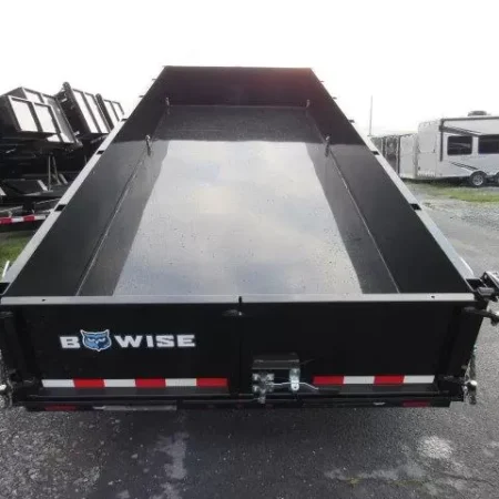 BWise 7 x 18 Gooseneck Tri-Axle Dump Trailer Hydraulic Jacks - Image 10