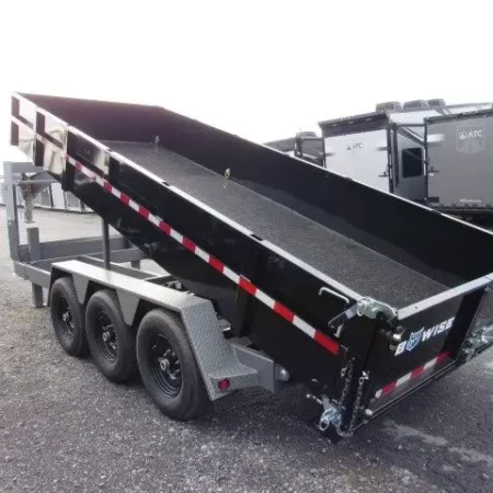 BWise 7 x 18 Gooseneck Tri-Axle Dump Trailer Hydraulic Jacks - Image 8