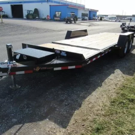 BWise 7 x 22 Low Profile Split Tilt Equipment Trailer Gravity Tilt - Image 5