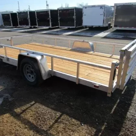 Sport Haven 7×14 Aluminum Utility Trailer Bi-Fold Ramp Gate - Image 2