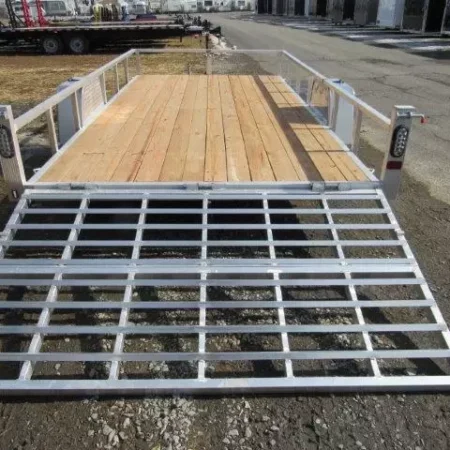 Sport Haven 7×14 Aluminum Utility Trailer Bi-Fold Ramp Gate - Image 4